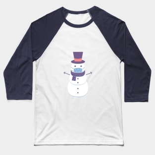 Snowman with a medical protective mask Baseball T-Shirt